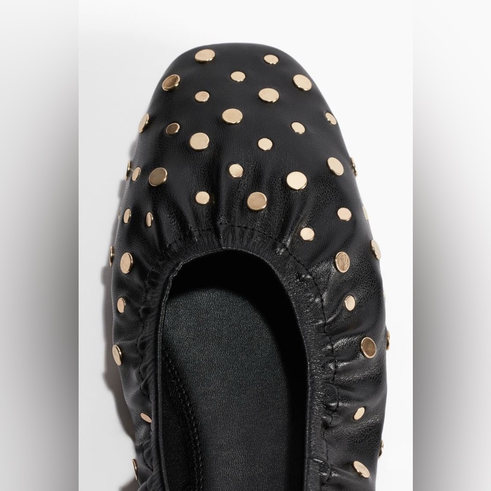 H&M black studded ballerina flats size 8M NWT - Picture 4 of 5